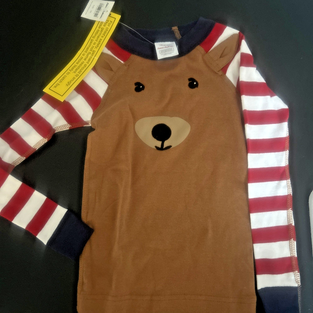 Hanna Andersson Reindeer Pajama Top NWT Size 4 Red Organic Cotton Christmas